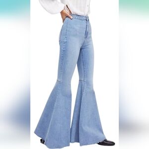 70s Chic We The Free Flared Blue Jeans Size 27